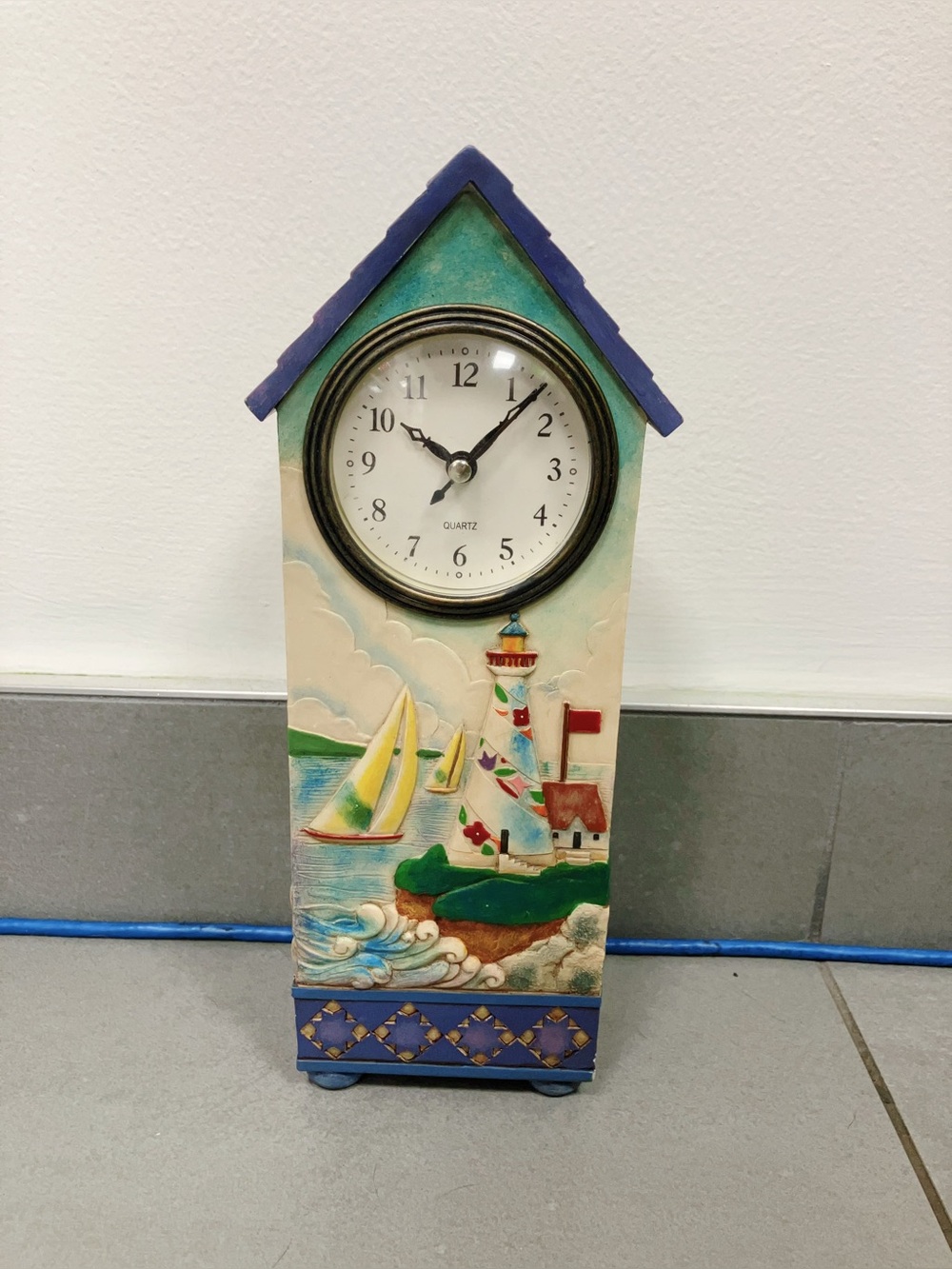 Jim Shore Heartwood Creek Lighthouse Sailboat Quartz Clock Wall/Table Decor